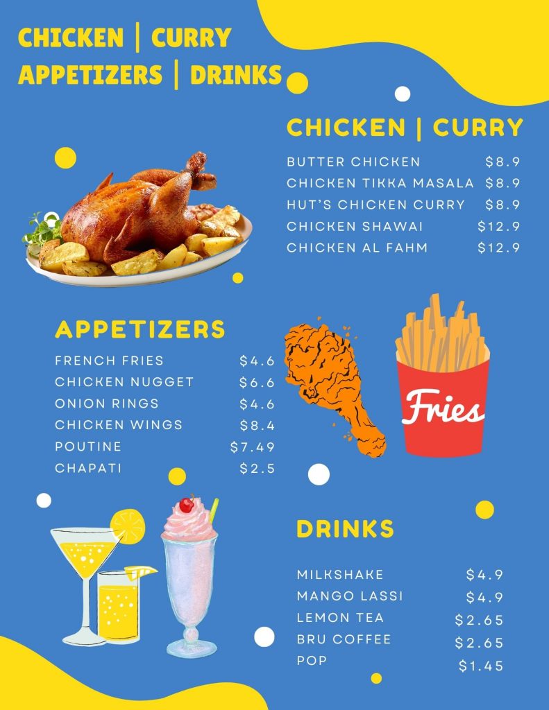 Butter Chicken | Fries | Milk Shake | Fry